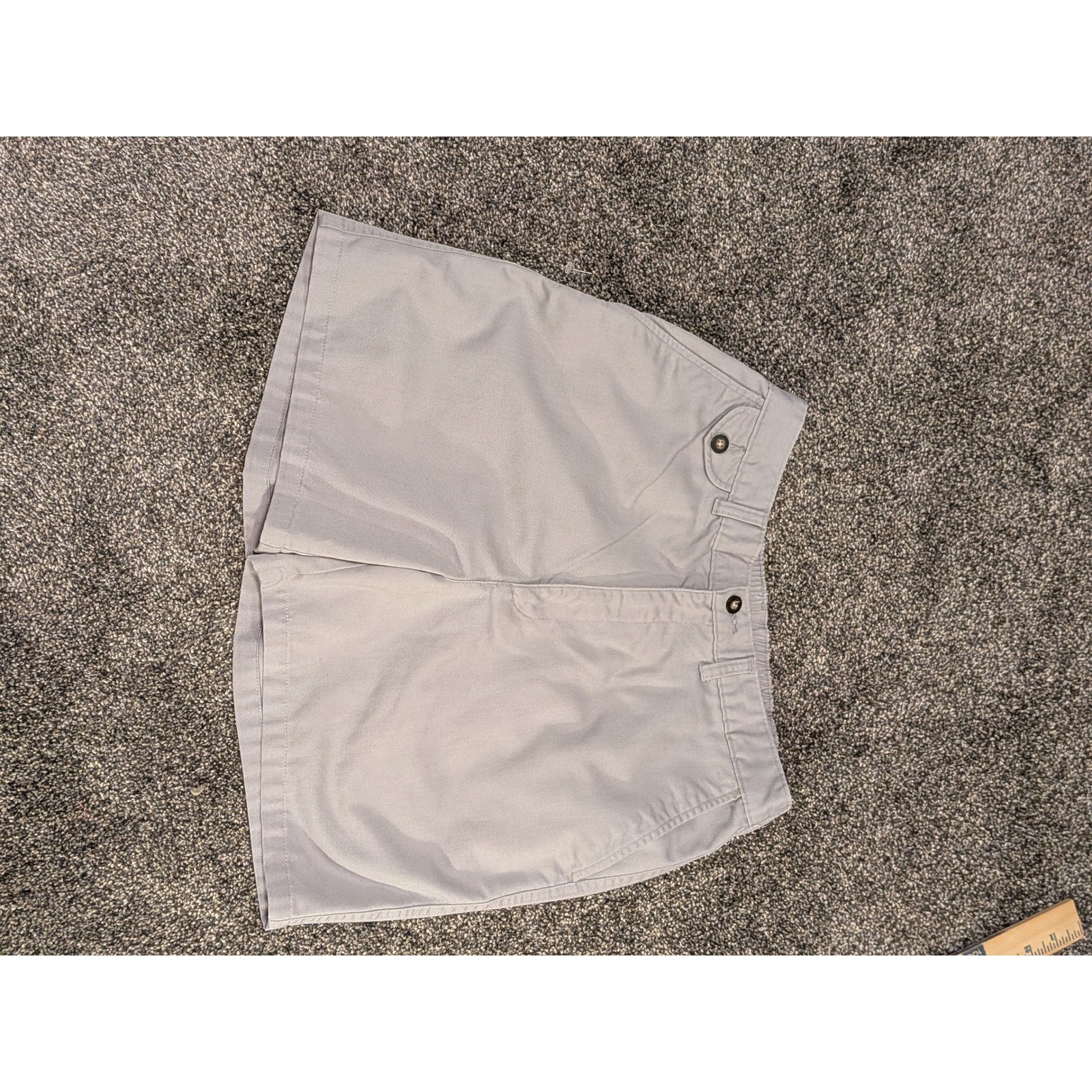 Towncraft Mens Light Gray Elastic Waist Easy Care Stain Release Chino Shorts 32W