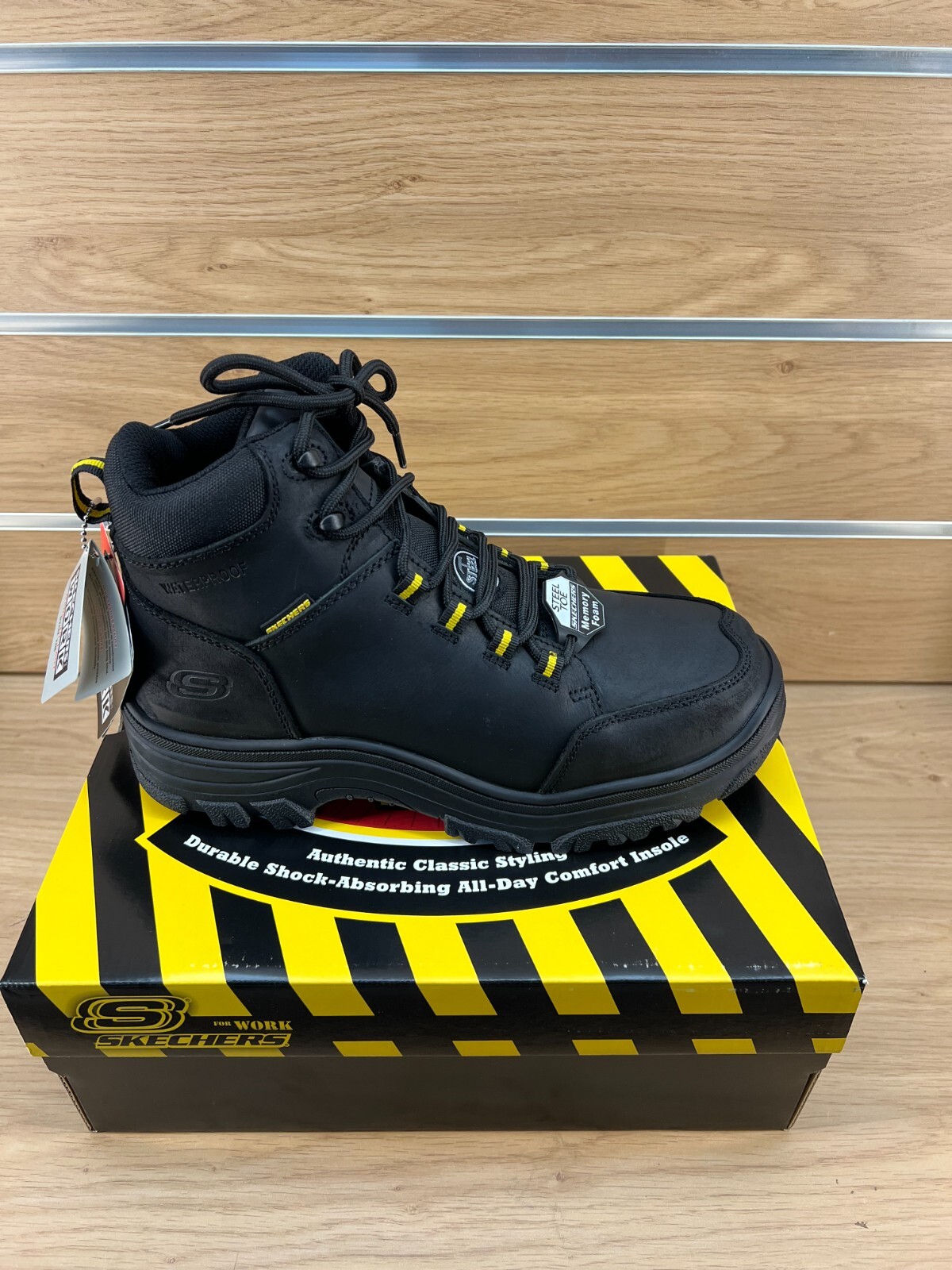 Men’s SKECHERS Work Burgin Benafick Steel Toe Work Boot Wide, (reg $124.95)