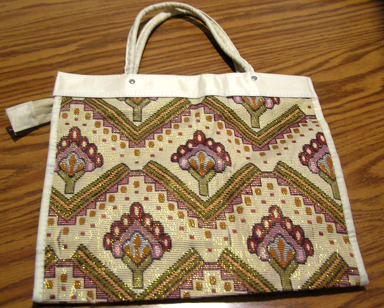 Embroidered “Jerusalem” Tapestry Tote Featuring Geometric Anatolian Patterns