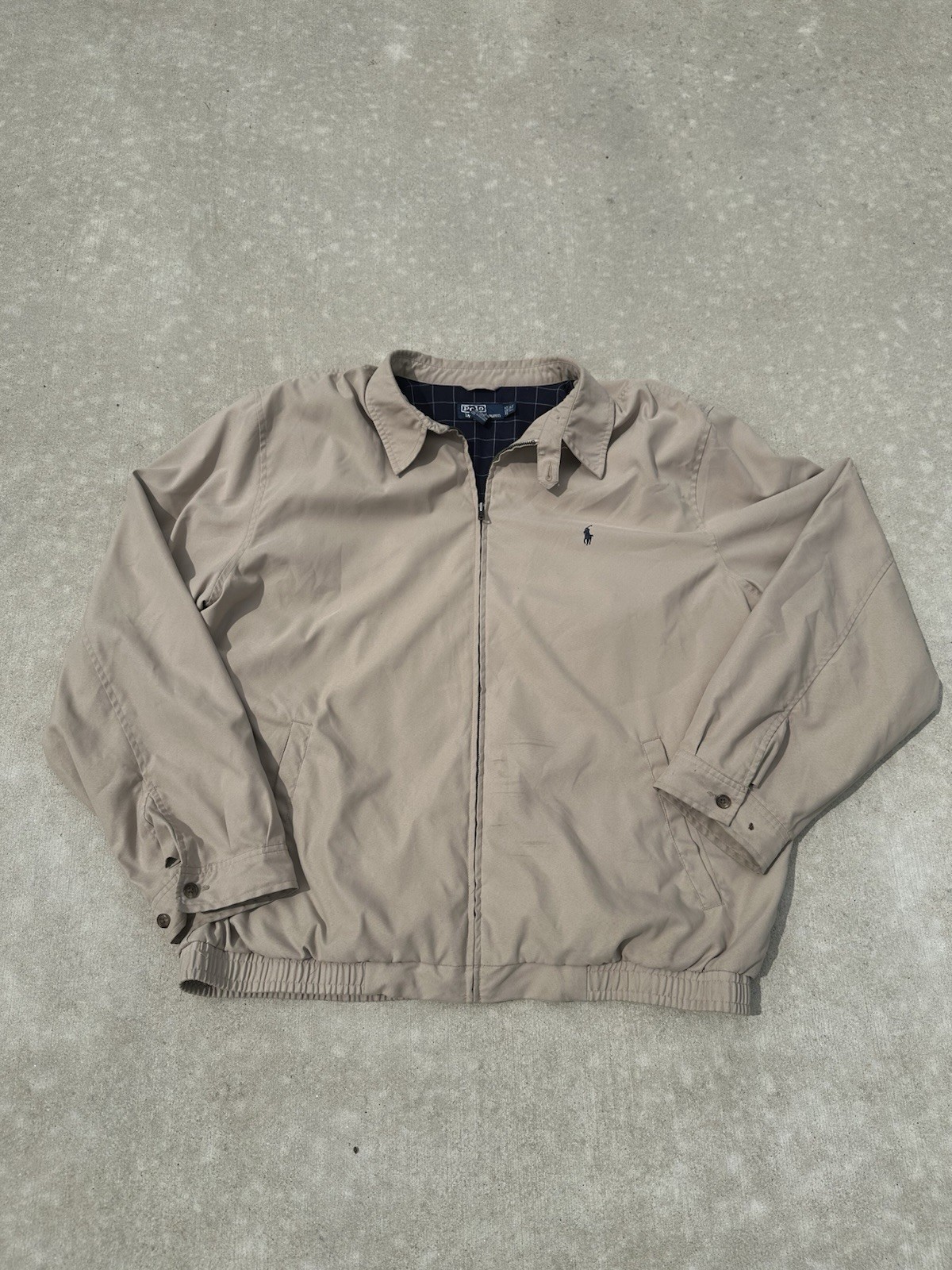 Vintage Polo by Ralph Lauren Khaki Harrington Jacket 2LT Tall Full Zip