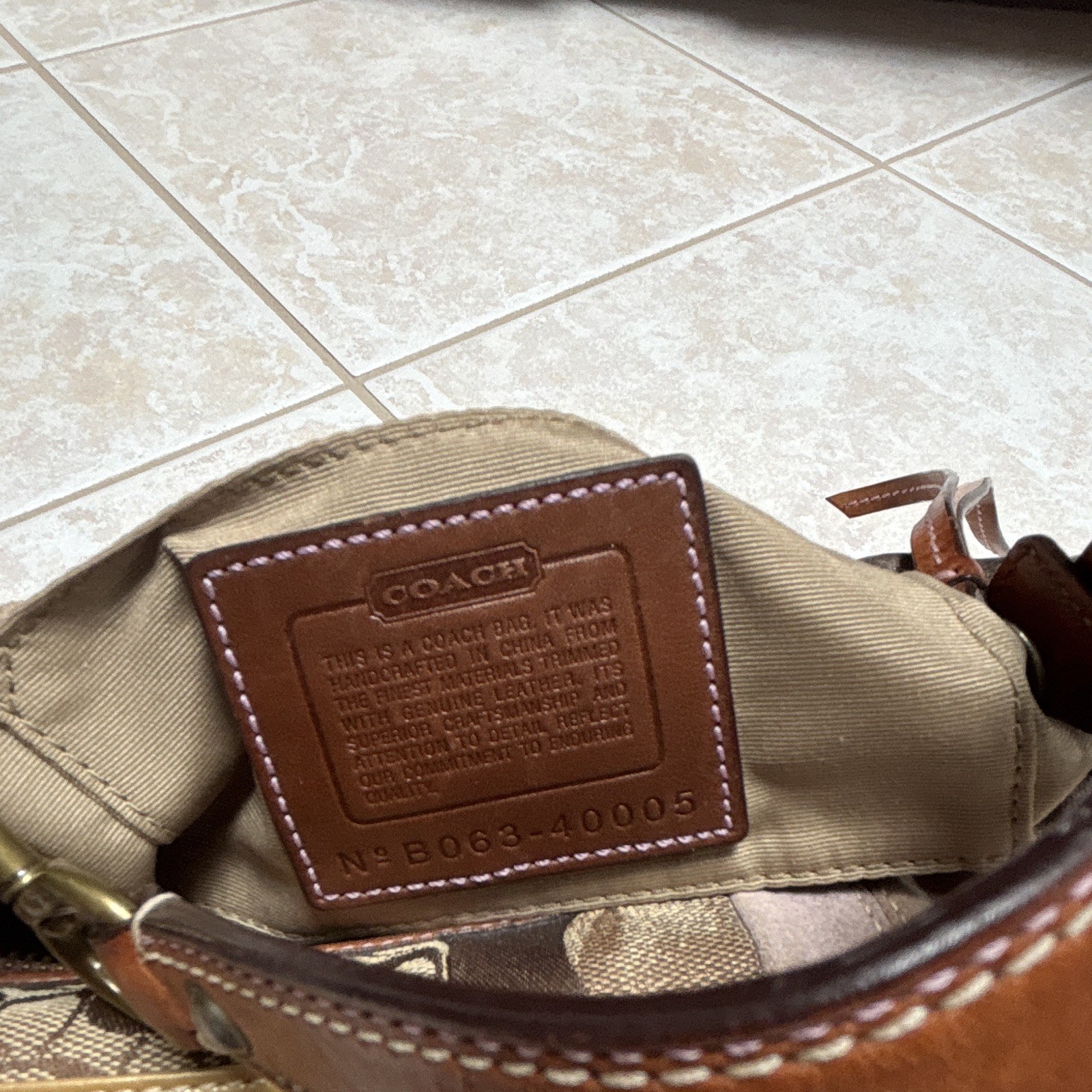 Vintage Coach Patchwork Logo Shoulder Bag Gold Brown Beige Purple Small Designer