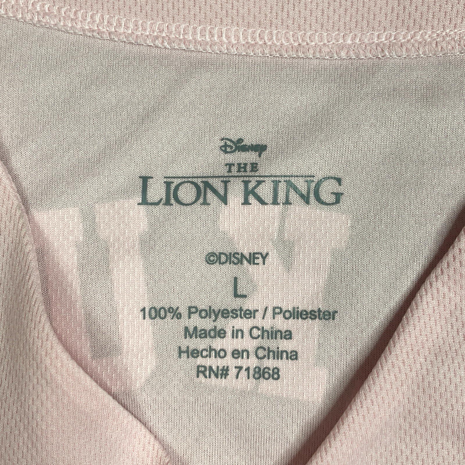 Disney Lion King Baseball Jersey Womens L Pink Button Front Hakuna Matata Shirt