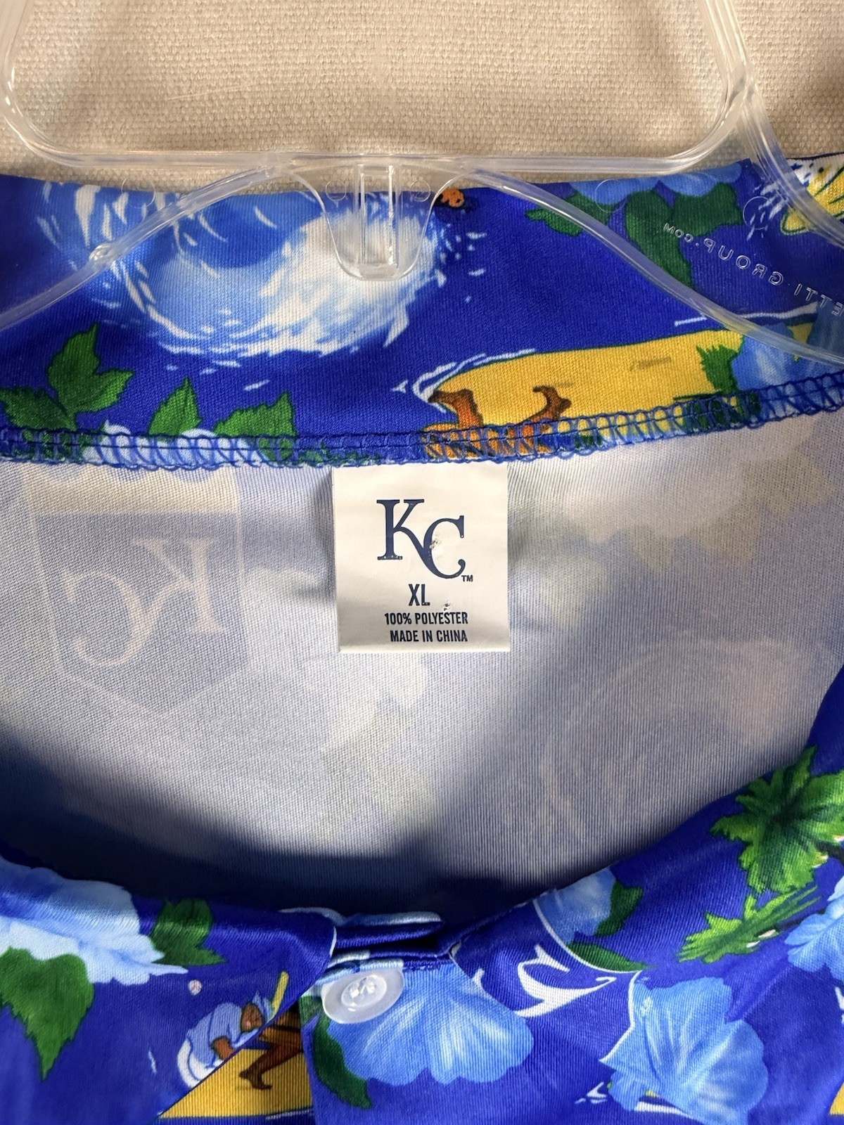 Kansas City Royals Hawaiian Button Up Shirt XL Blue Surf Aloha Polyester MLB