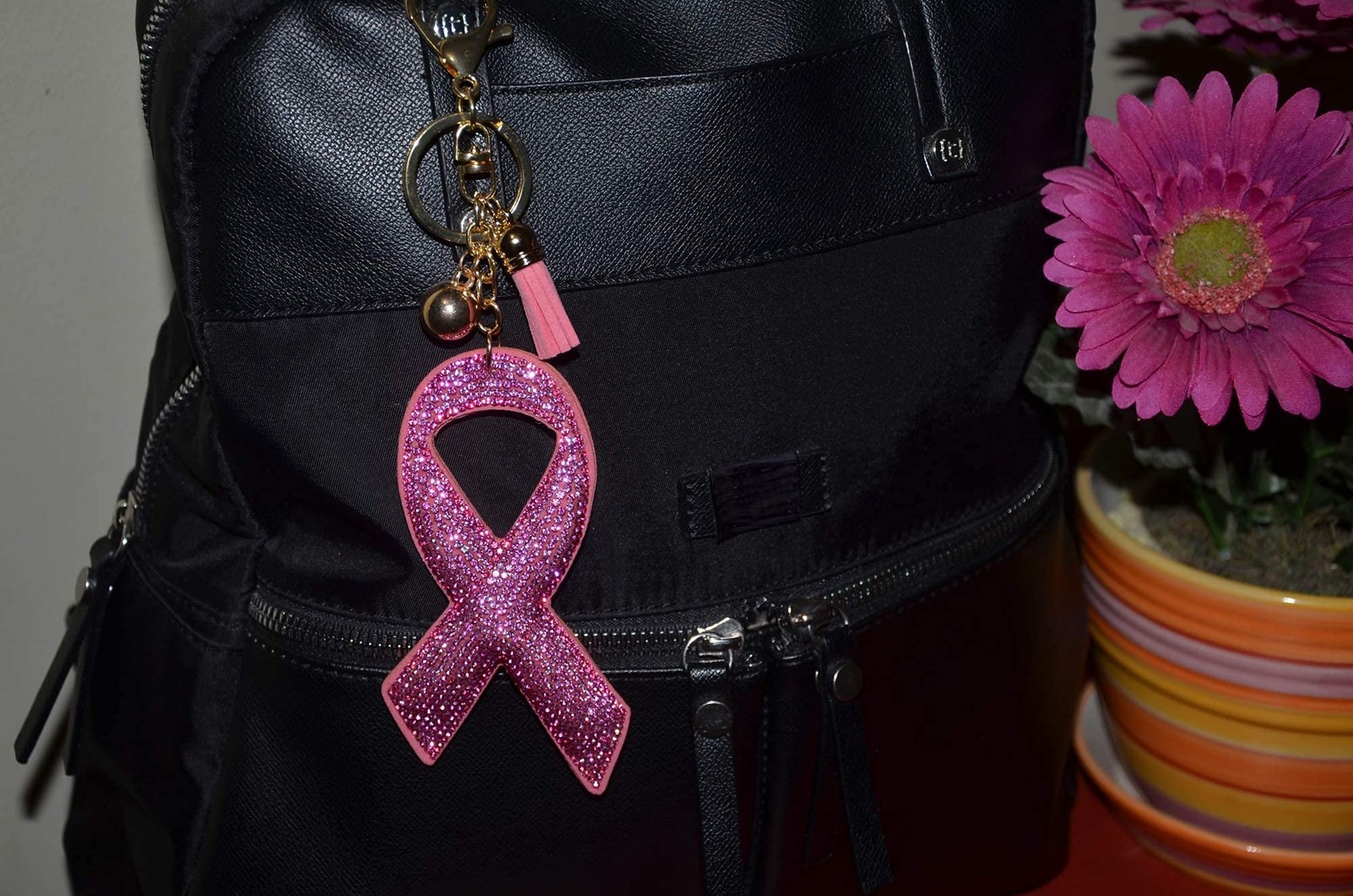 Popfizzy Pink Ribbon Breast Cancer Awareness Keychain for Women and Girls,…