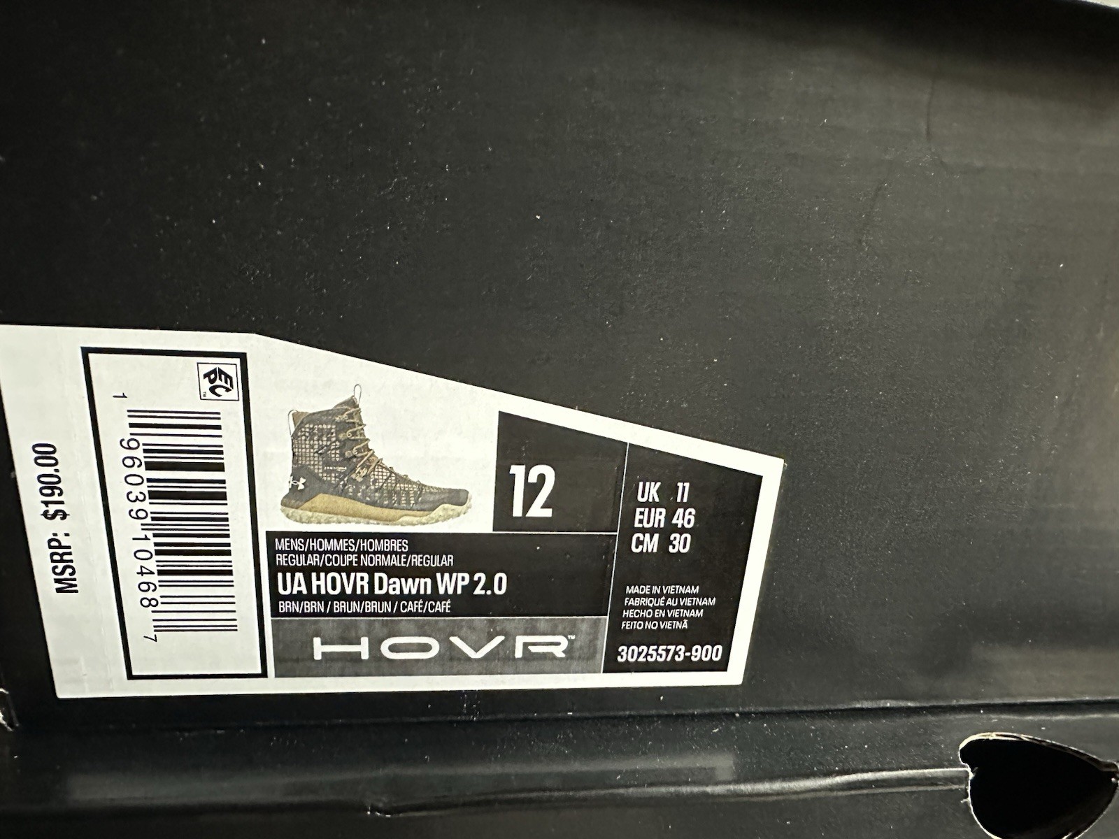 UNDER ARMOUR REAPER BARREN BAYOU BOOT HOVR DAWN 2.0 3025573-900 Size 12.5 NIB!