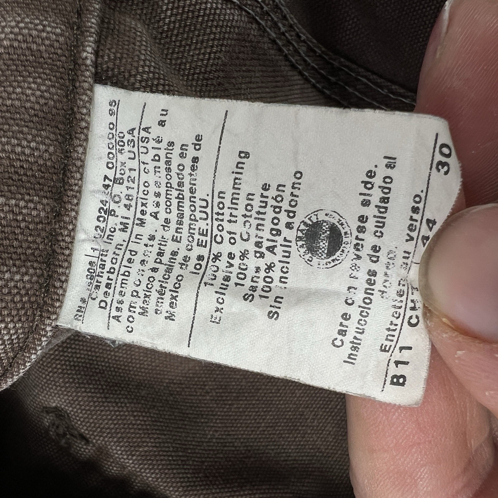 Vtg Carhartt B11-CHT Heavy Pants Mens 42×30 Brown Utility Workwear Carpenter
