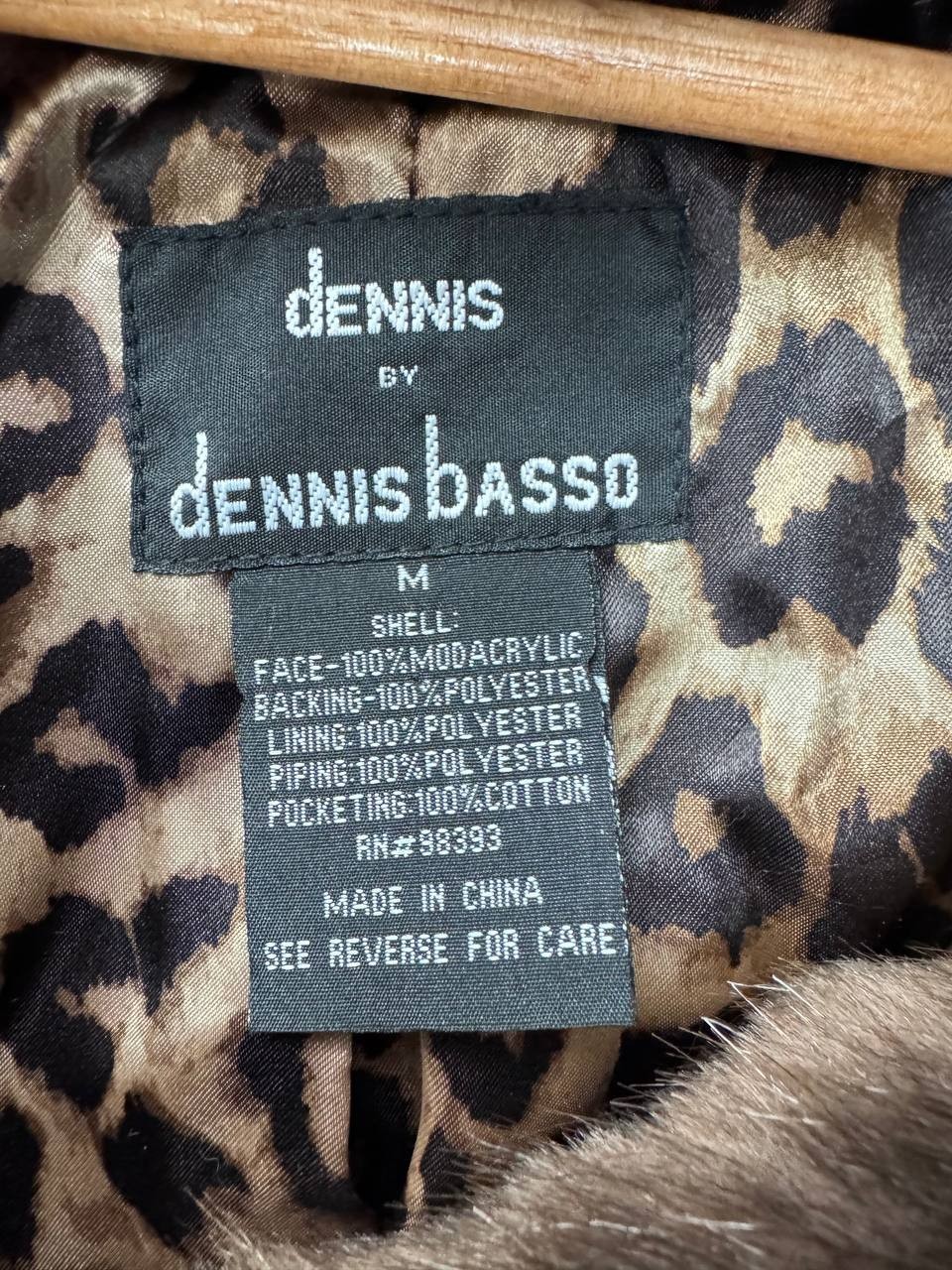 Dennis by Dennis Basso Womens Brown Hooded Faux Fur Coat Size M