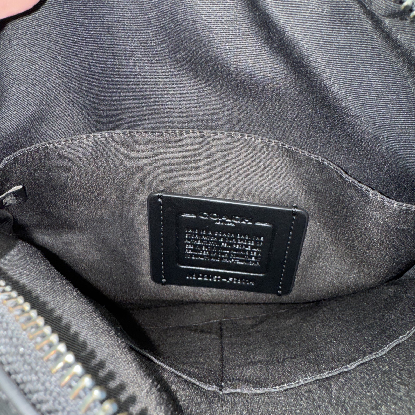 Coach Men Houston Flight Gunmetal/Blk Refined Pebble Leather Messenger Bag-4011