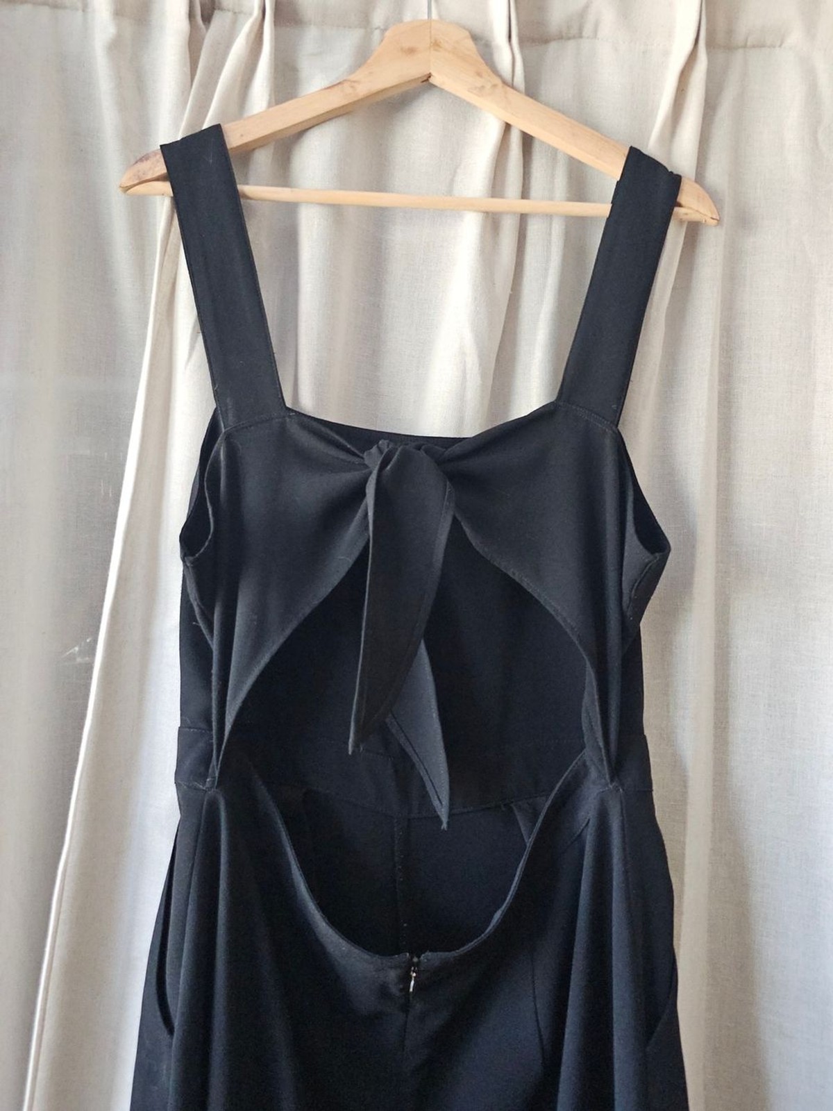 Madewell Tie-Back Wide-Leg Jumpsuit Black Size 12 Tencel Lyocell Viscose
