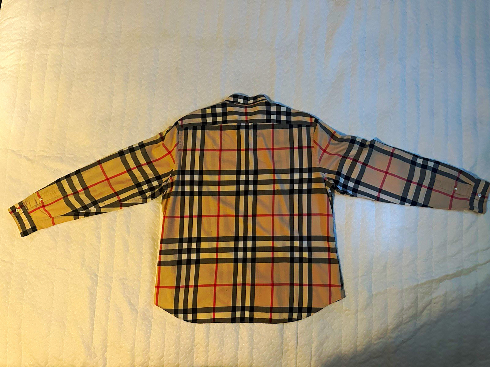 Burberry Brit Men’s XXL Beige Plaid Woven Long Sleeve Button-Down Shirt