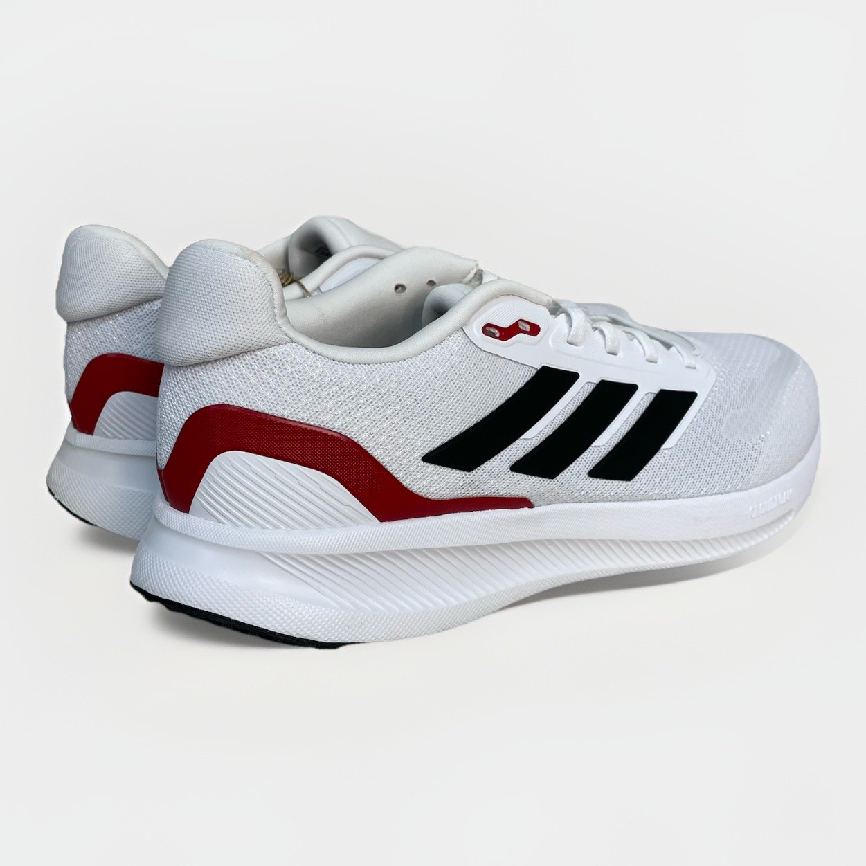 Adidas Runfalcon 5 Men’s Sz 8 White Black Red Scarlet Jog Walk Shoes IE8818 New