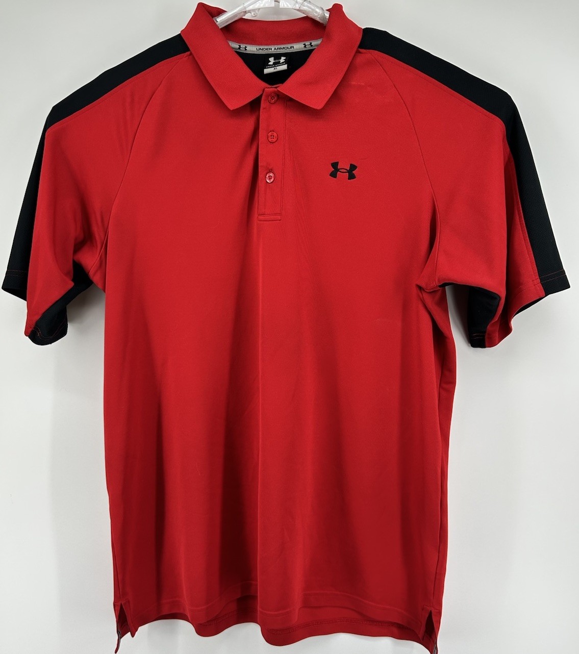 Under Armour Short Sleeve Polo Shirt Red With Black Men’s Size XL