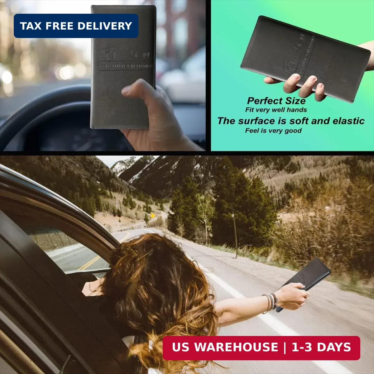 Premium Car Registration and Insurance Holder,Black Registration Insurance Card