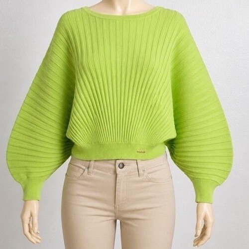 Marc New York Lime Green Ribbed Batwing Dolman Sleeve Sweater Womens Small
