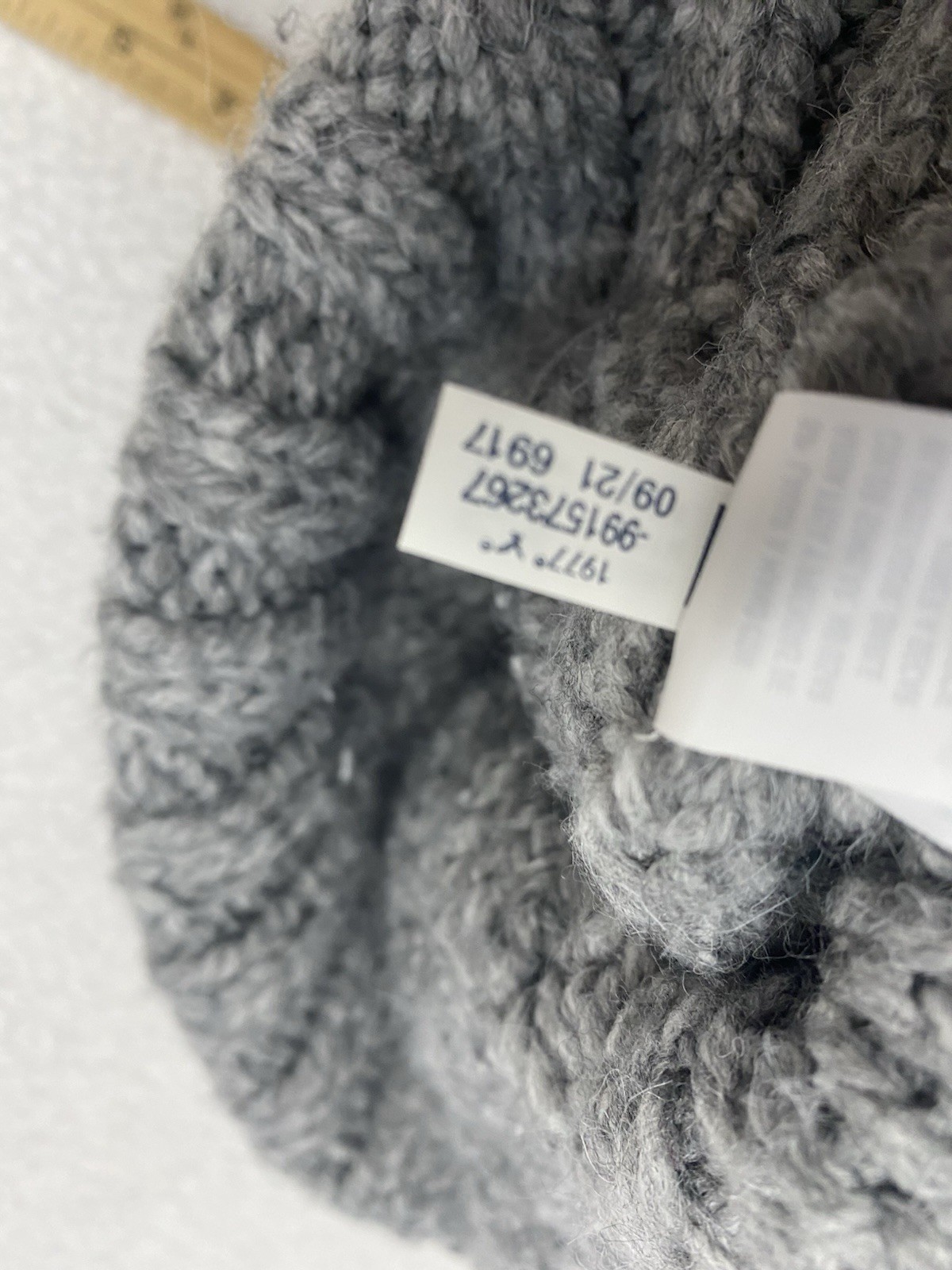 american eagle Cable Knit Beanie Gray Adult One Size Acrylic Blend B19