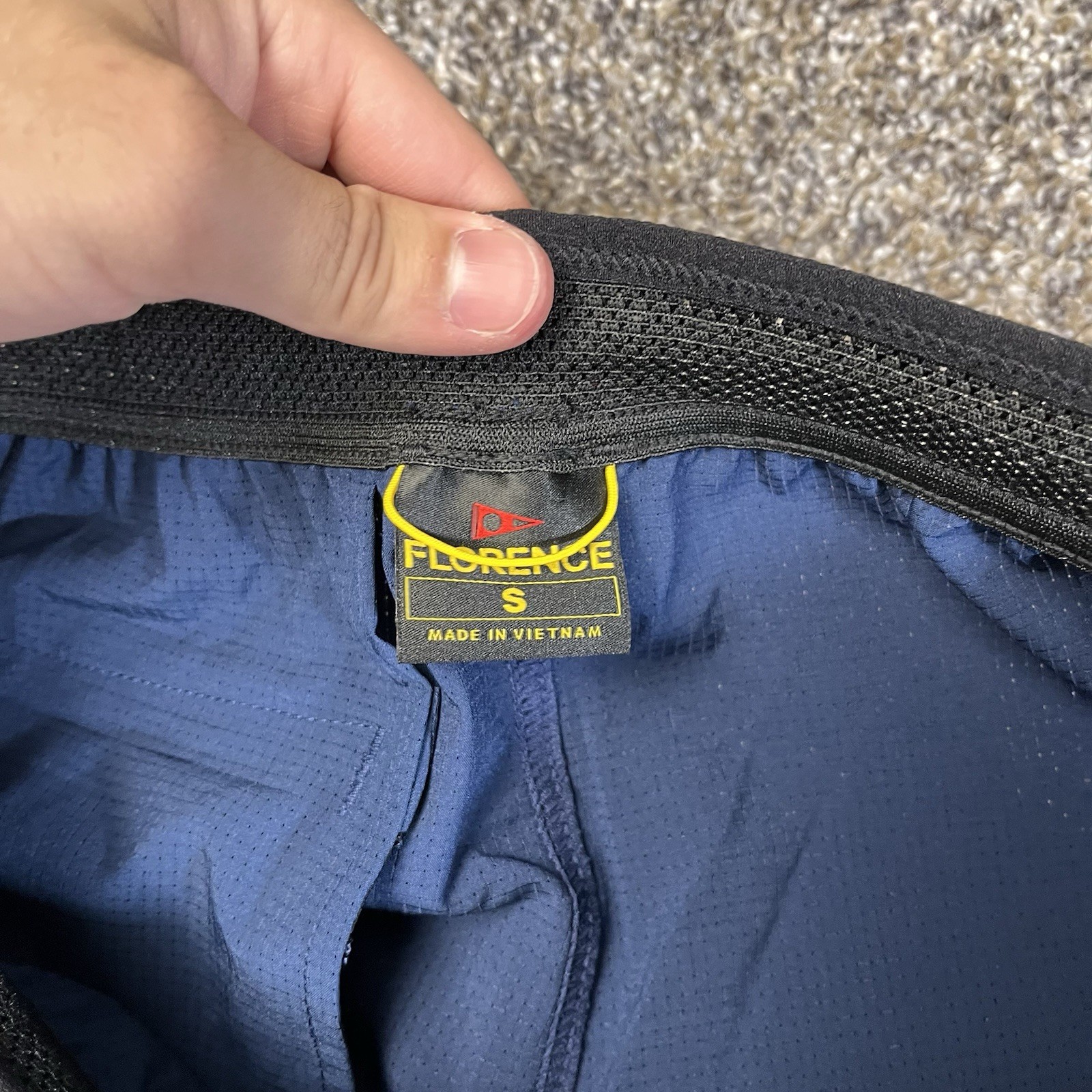 Florence Marine Mens Size S Airtex Athletic Shorts Dark Navy Blue Quick Dry Surf