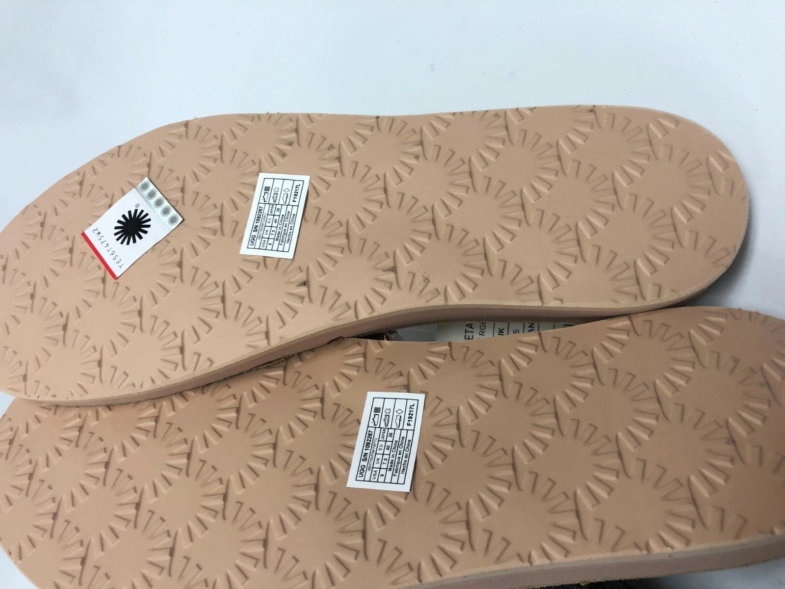 UGG Australia Heina Metallic Rose Gold Sandals Flip Flops 1092267 Size 7