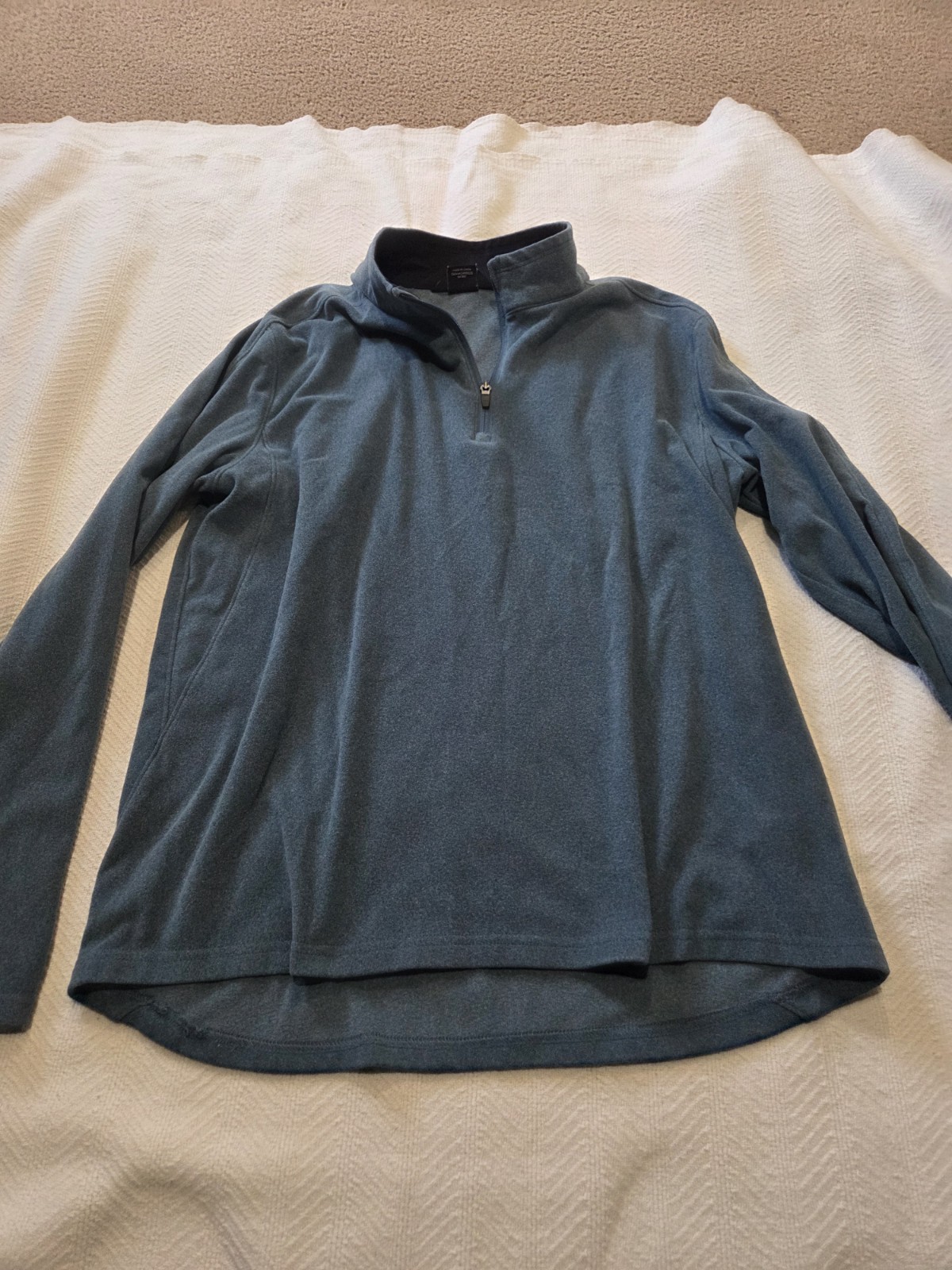 Mondetta Outdoor Project Men’s L Blue Fleece 1/4 Zip Pullover Mock Neck