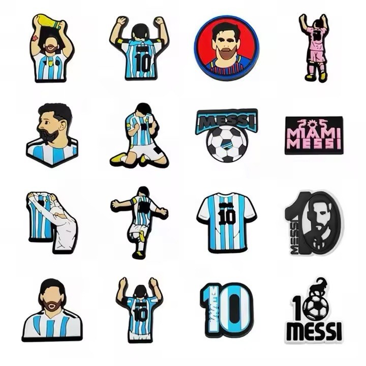 Soccer Football Messi Argentina Sports Charm Set Of 16