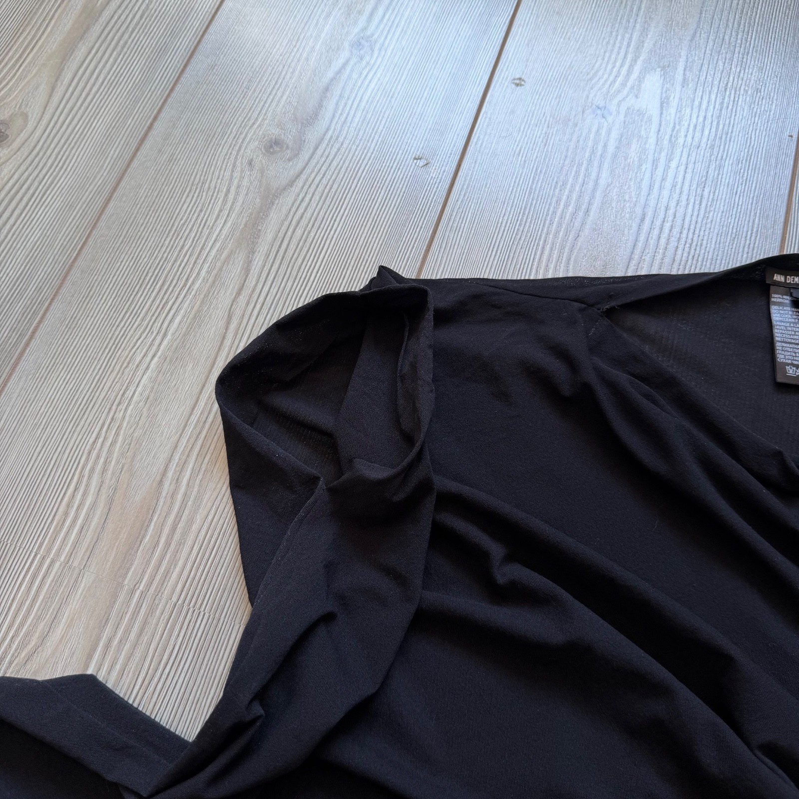 Ann Demeulemeester Black Asymmetric Mesh Maxi Dress
