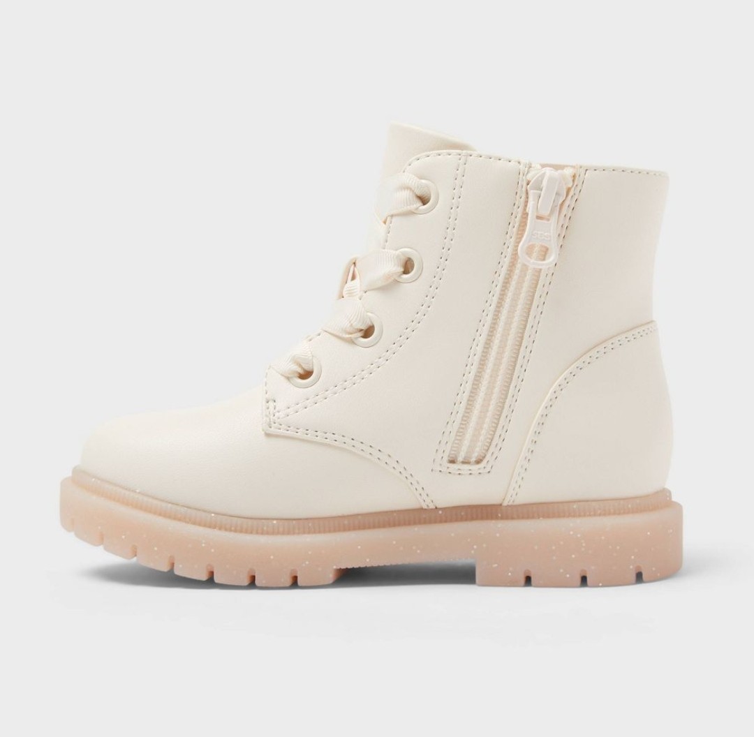 Toddler Amaya Lace-Up Combat Boots – Cat & Jack White Pink