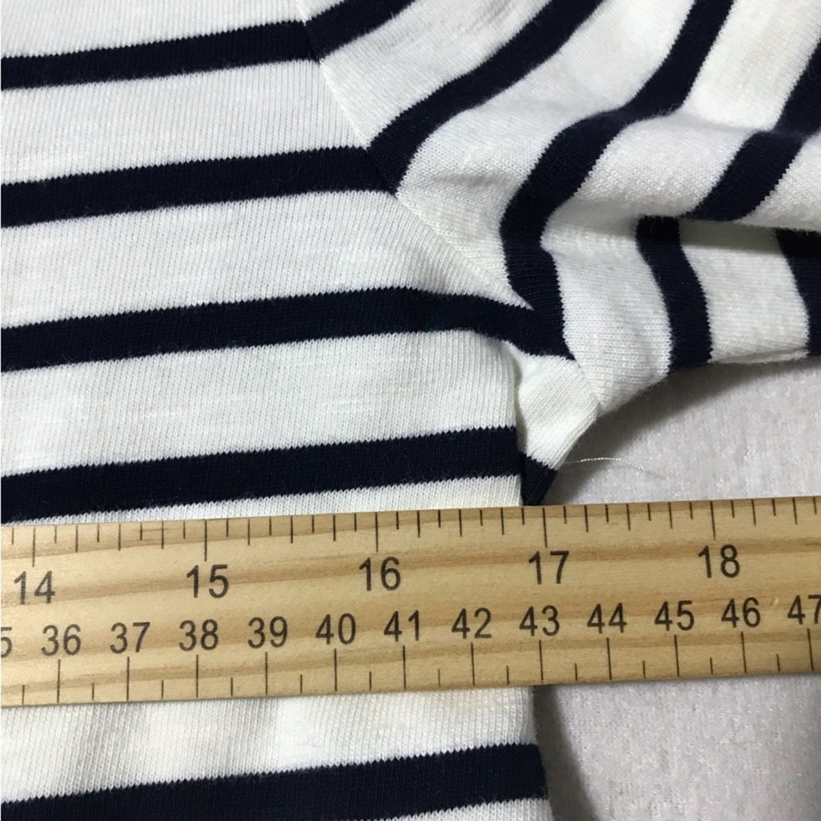 Talbots cotton long sleeve top nautical stripes embroidered penguin sequins S