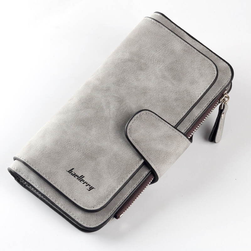 Fashion Leather Women Wallets ID Card Holder Clutch Bag Zipper Pocket Hasp Purse