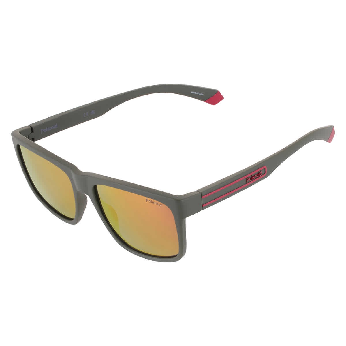 Polaroid Polarized Orange Gradient Mirror Square Men’s Sunglasses PLD 2149/S