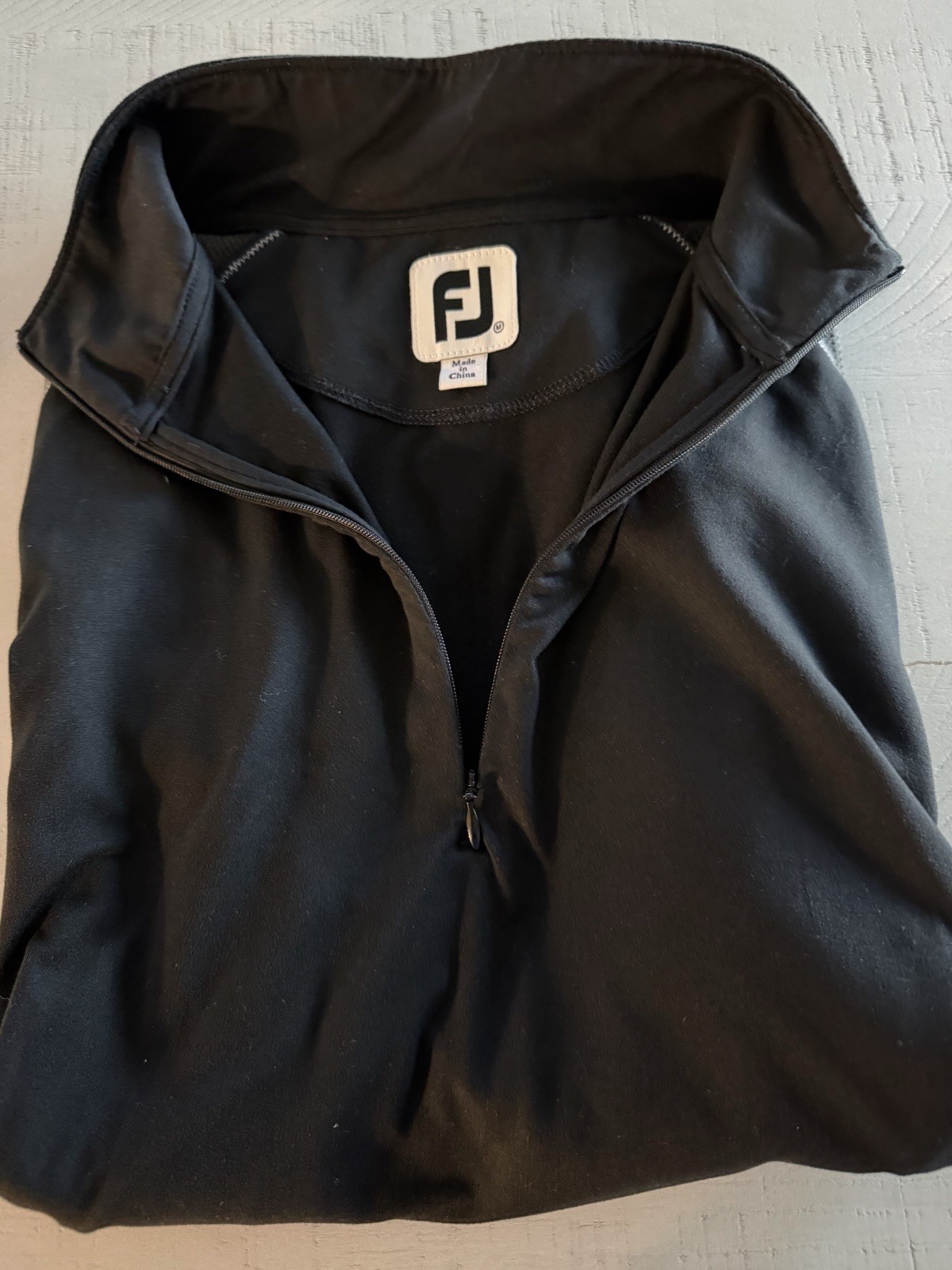FootJoy FJ Men’s Medium 1/4 Zip Golf Pullover Black Gray Performance Stretch