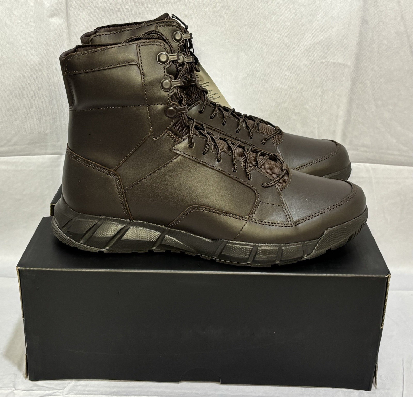 Oakley Mens Coyote Leather Boots Dark Brown US 9.5 Leather Lace Up Light Combat