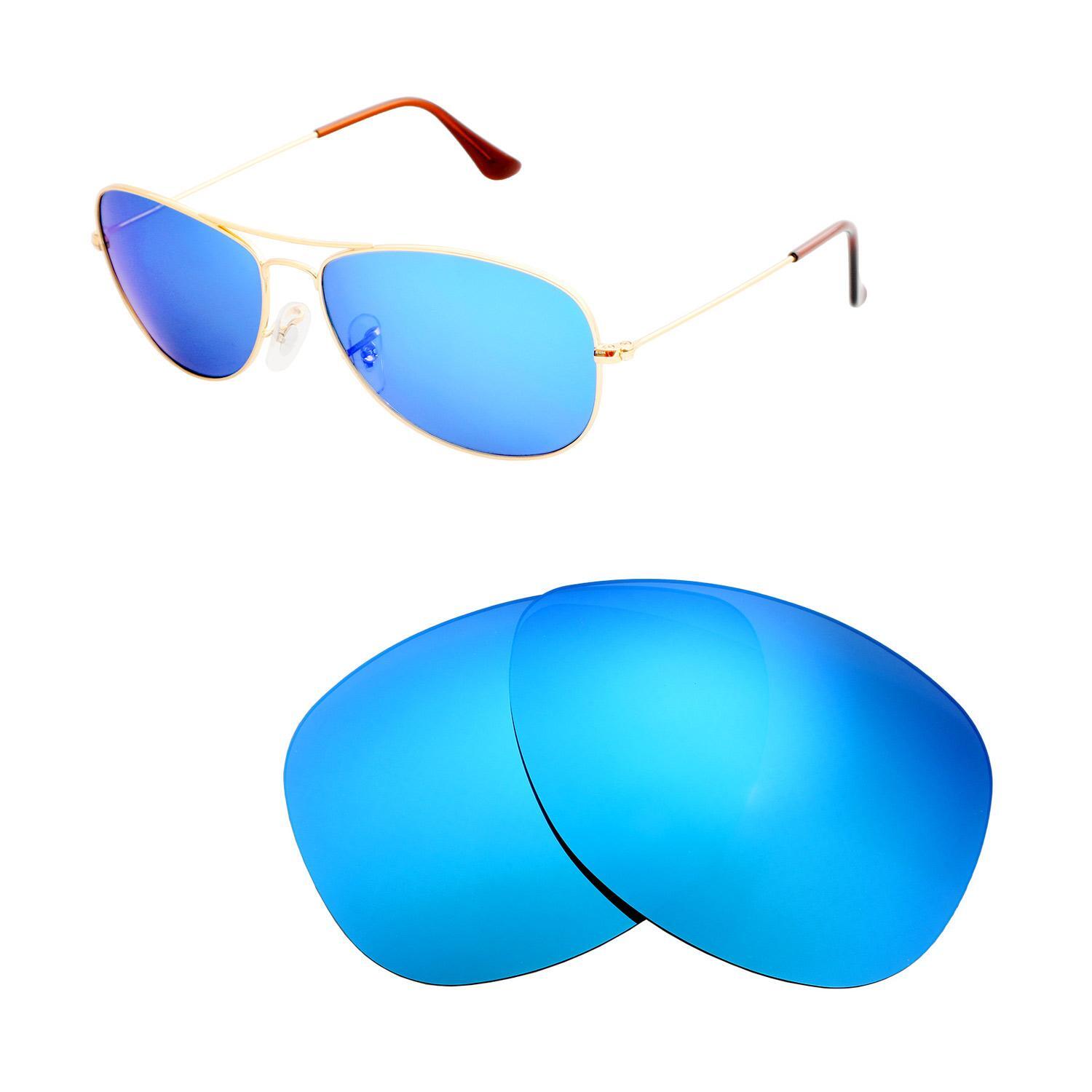 Walleva Ice Blue Polarized Replacement Lenses For Ray-Ban RB3362 Cockpit 59mm