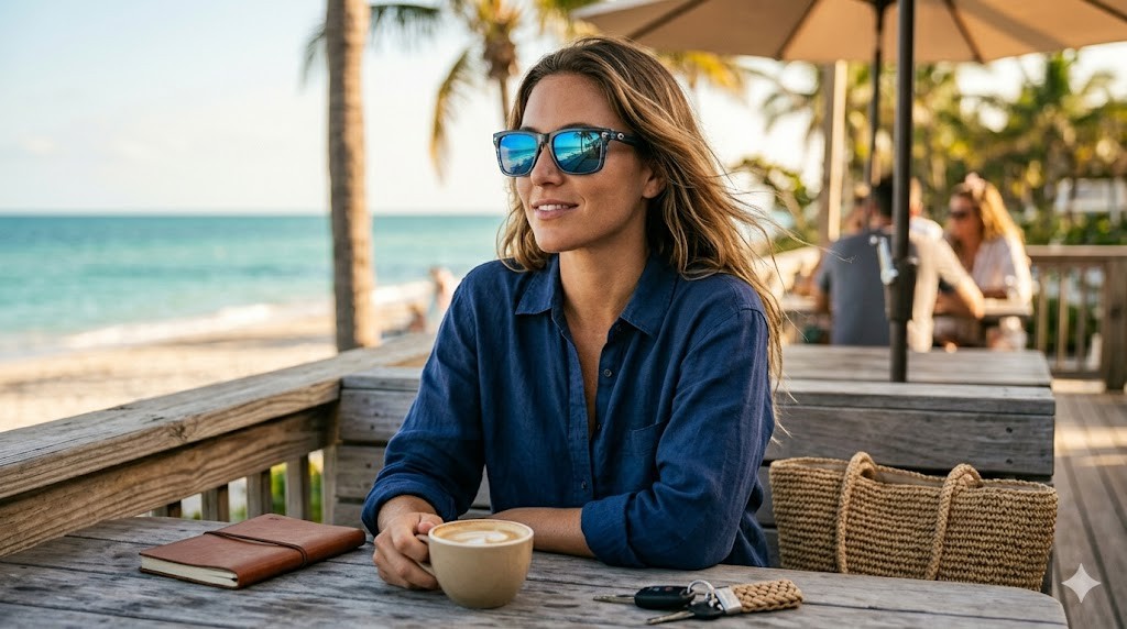 Costa Del Mar Tybee Ocean Currents frame Blue 580 glass lens NEW