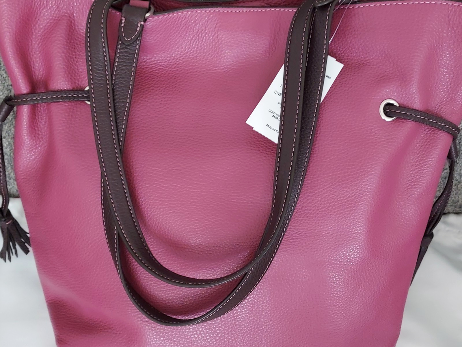 COACH Leather ANDY TOTE/Shoulder Bag w/Horse & Carriage Logo~Raspberry/Wine