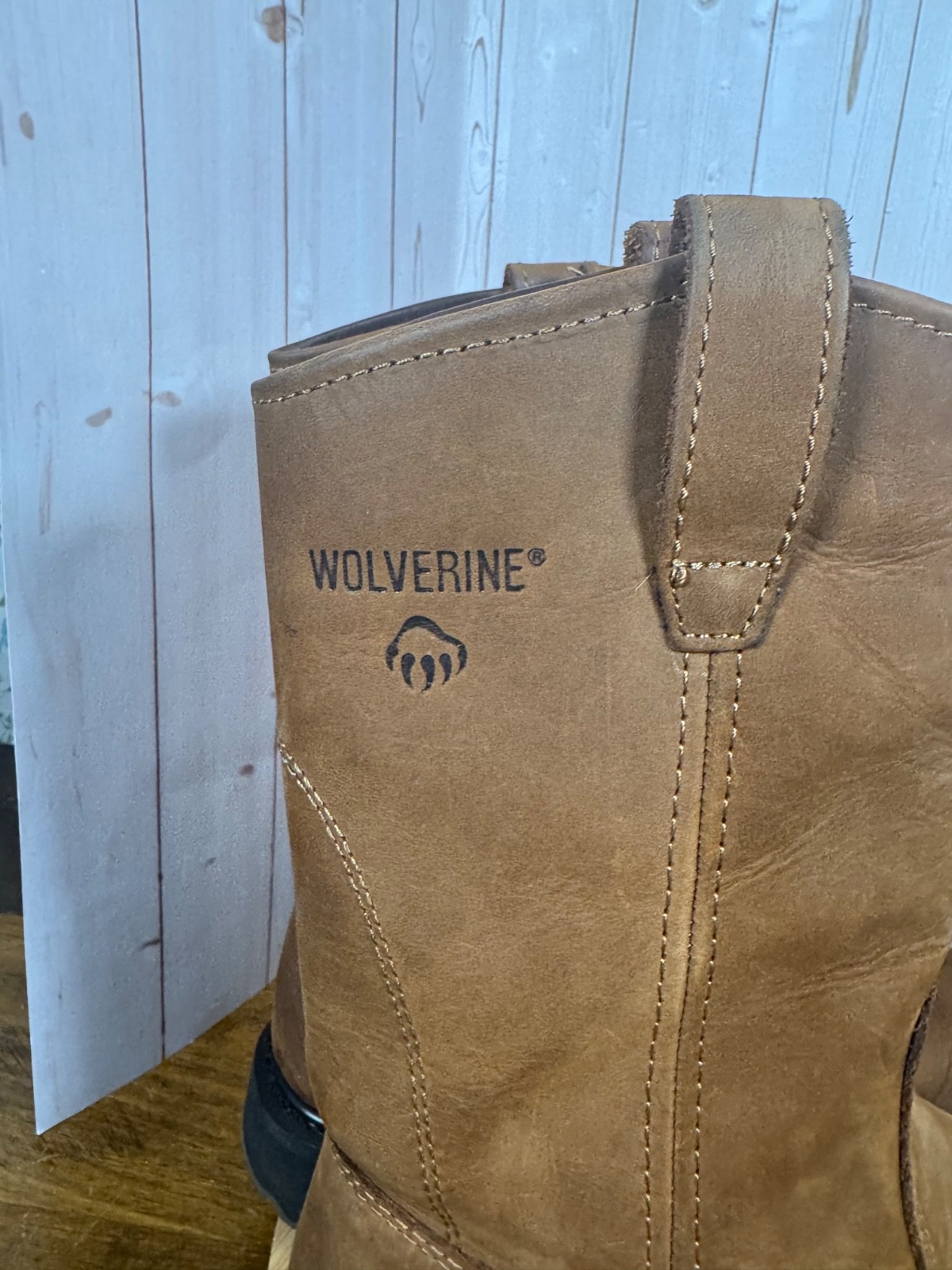Wolverine W04727 Wellington Brown Leather Work Boots Size 11 Oil Resistant