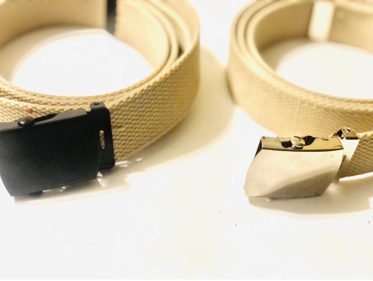 NEW ADJUSTABLE 56”CANVAS MILITARY WEB BELT BLACK SILVER BUCKLE BUY 2 GET 1 FREE