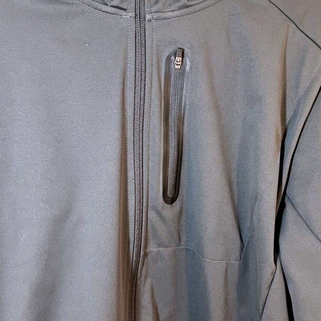 Mondetta Outdoor Project Gray Full Zip Hooded Jacket Wind Water Large Men’s