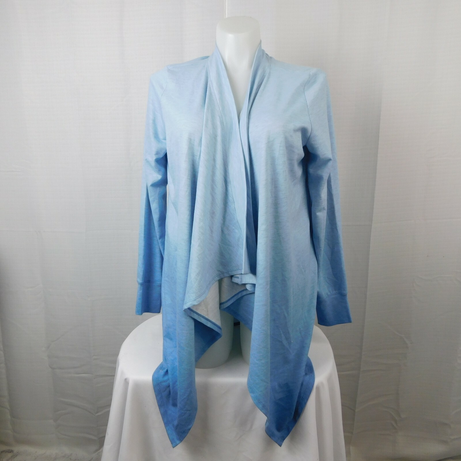 Ideology Open Front Dip Dye Ombre Knit Cardigan Jacket Blue XL