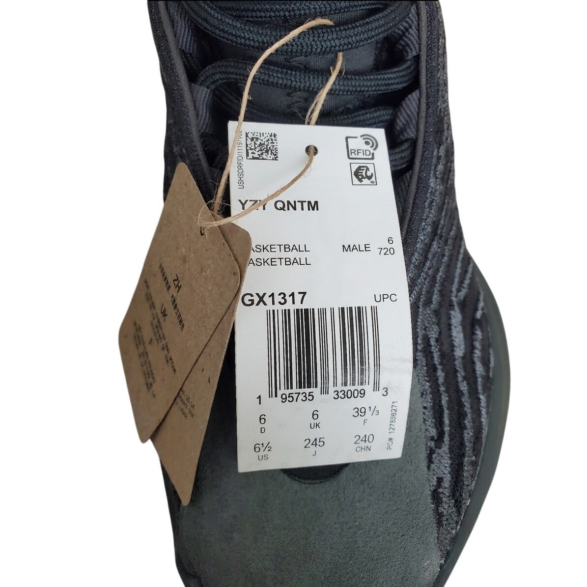 adidas Yeezy QNTM “Onyx” Triple Black – Size 6.5 Men / 8 Women – GX1317 – NWT