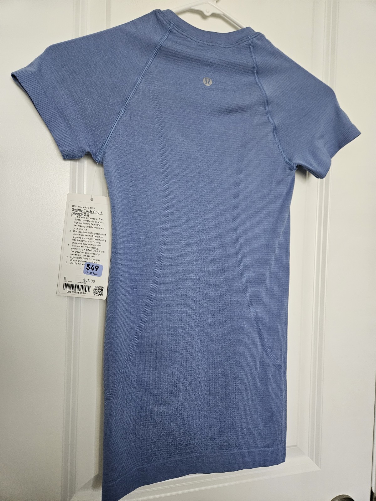 NWT Lululemon Swiftly Tech Short-Sleeve Shirt 2.0 Prep Blue Size 0