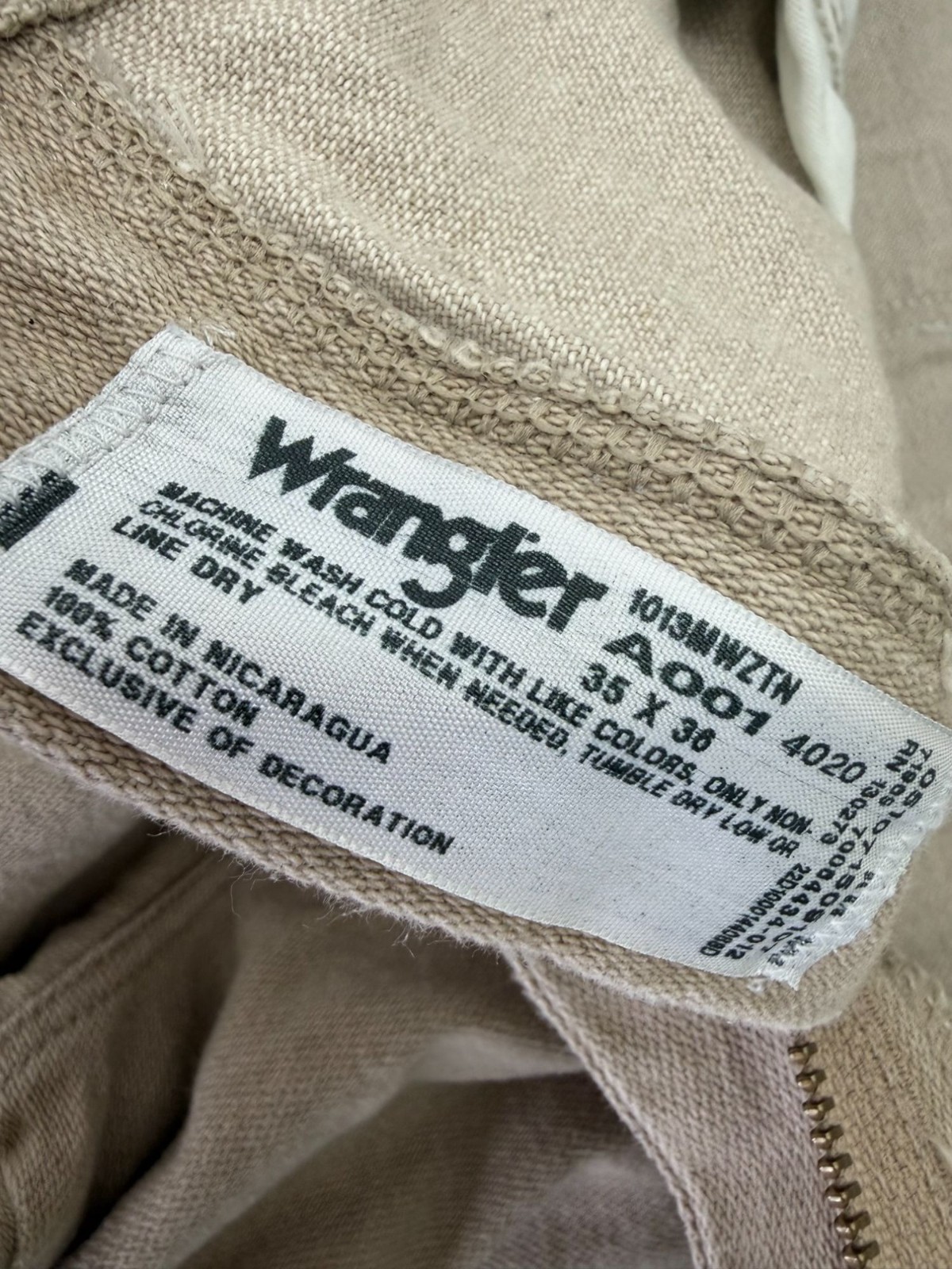 Wrangler Cowboy Cut Jeans Mens 35X36 Tan Beige Regular Fit Western 1013MWZTN