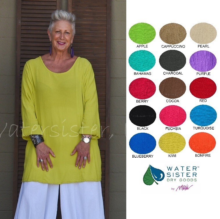 WATERSISTER Cotton Gauze PATCH TUNIC Panel Top 1(S/M) 2(M/L) 3(XL) oh my COLORS