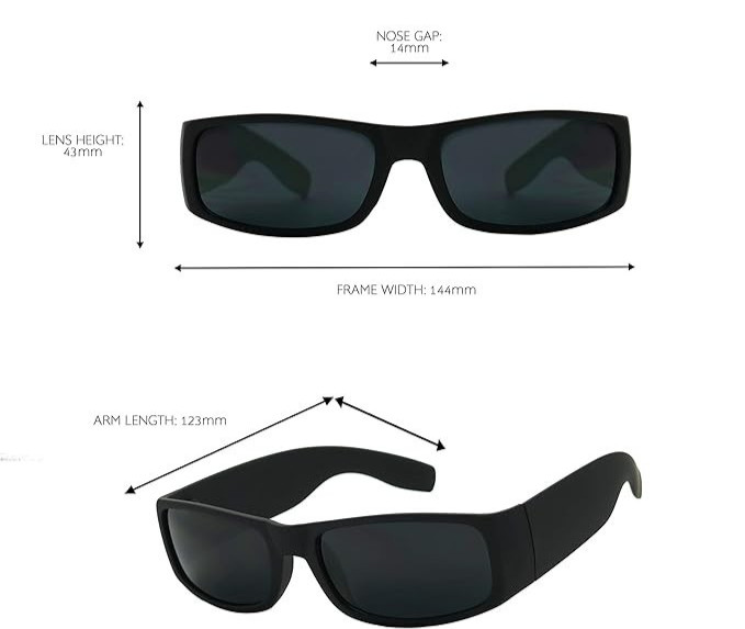 Men Super Dark Lens Privacy Migraine Headache Colo Gangster Hip Hop Sunglasses