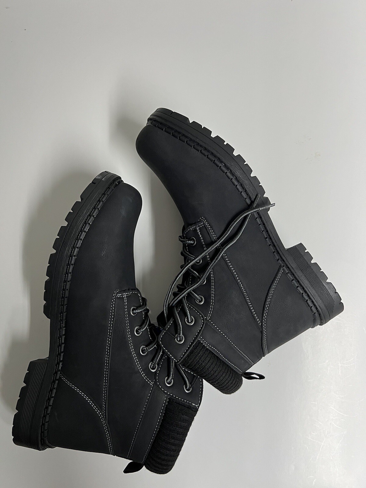 CHEROKEE Men High-Top Men Black Boots Sz 10m All Man Made Material New