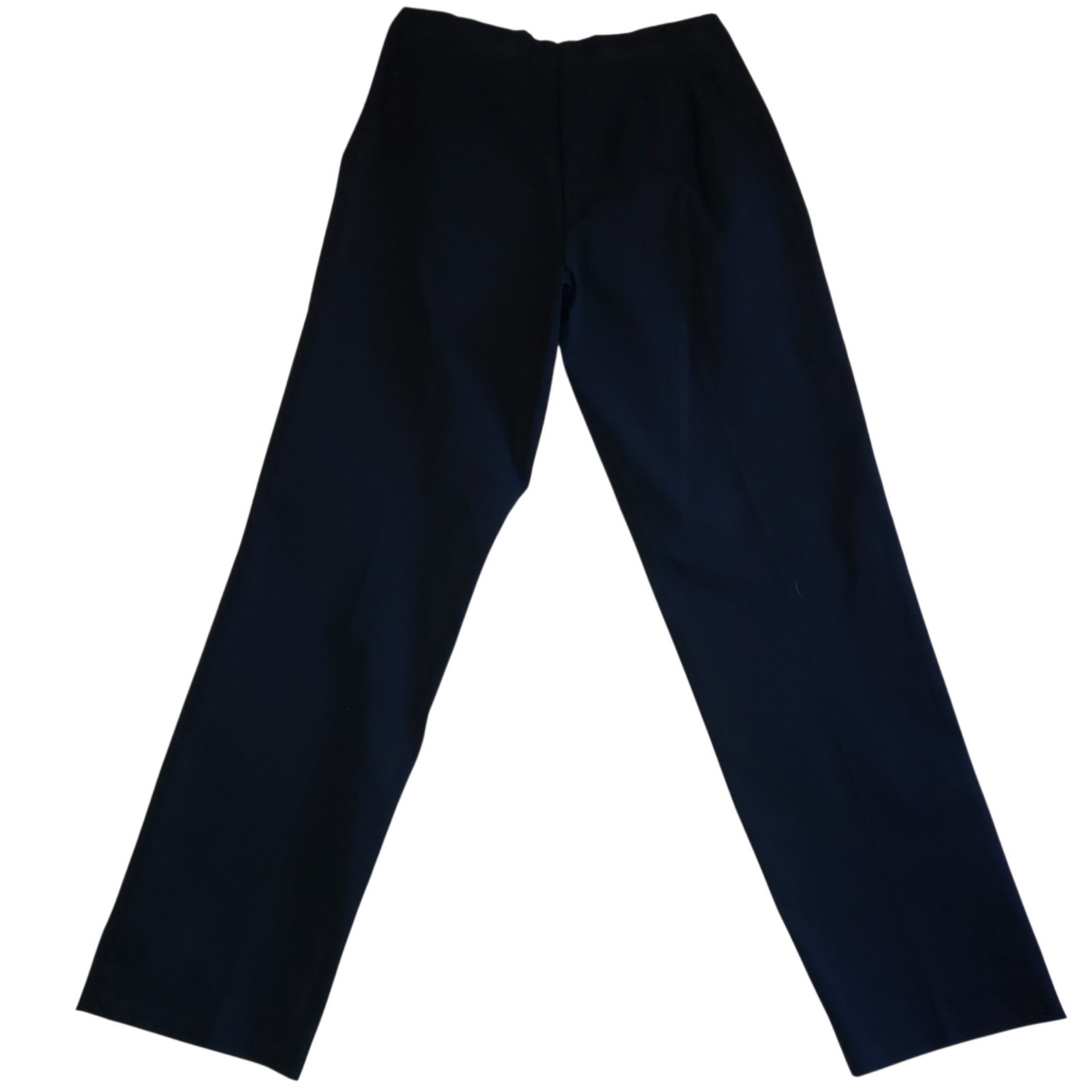 Eddie Baurer Womens Pants 12 Navy stretch 6″ side zipper hook&eye closure Slacks