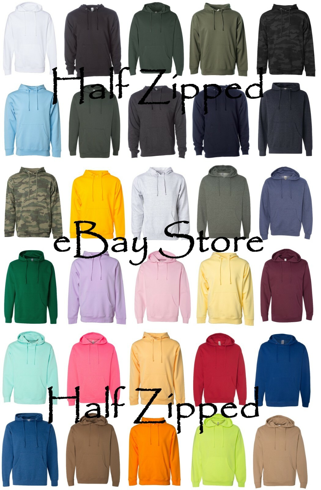 Independent Trading Co. Midweight Hooded Pullover Sweatshirt SS4500 XS-3XL