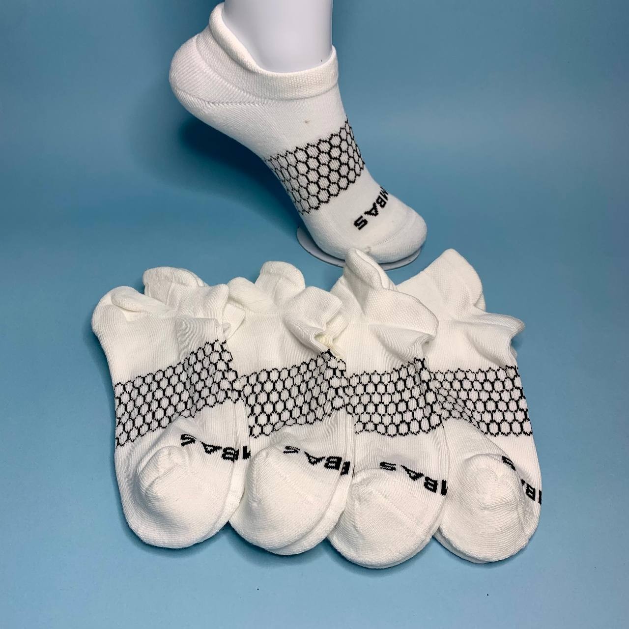Bombas Women’s Ankle Socks 4 Pair Pack White Black Size S Small M L Multi Size