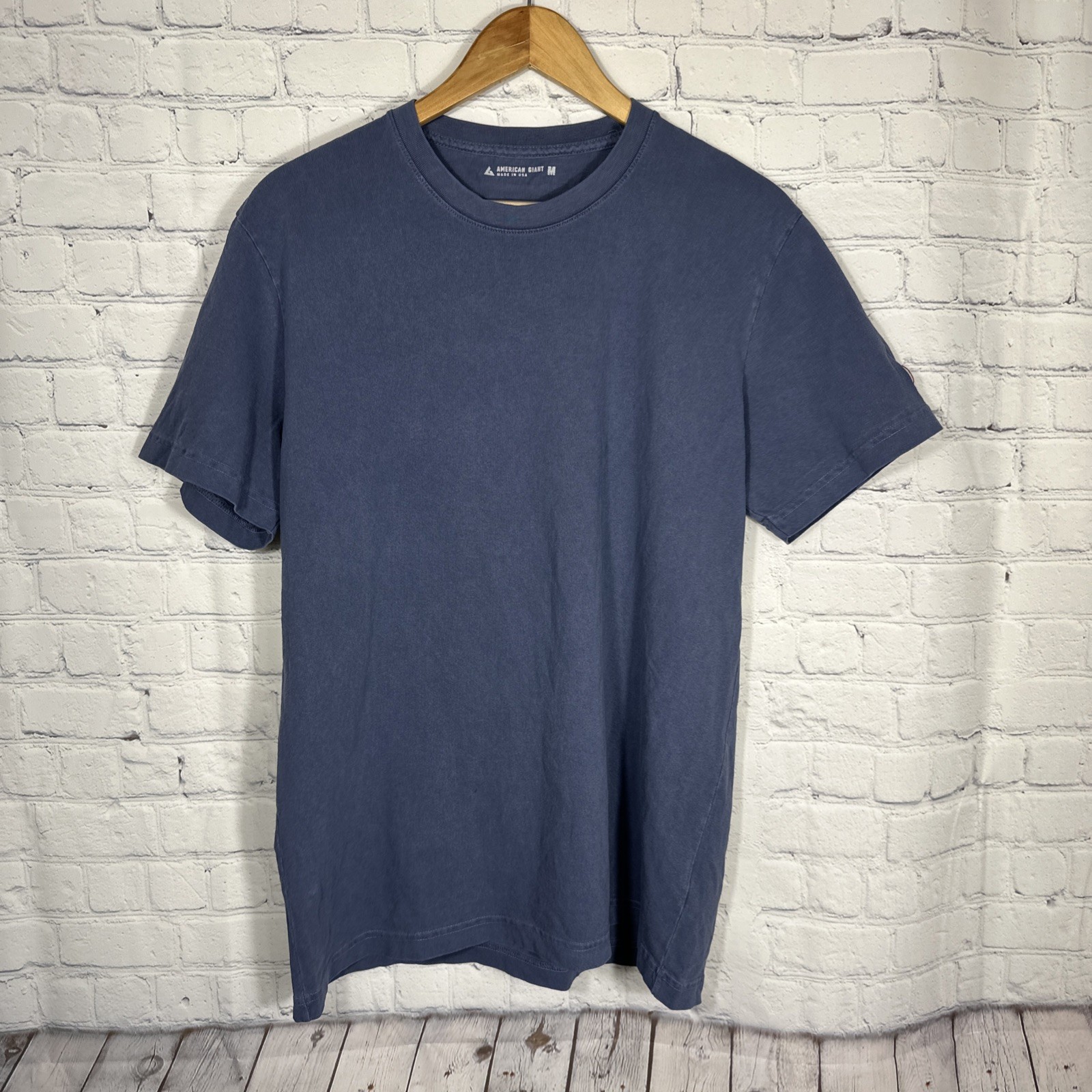 American Giant NWOT Mens M Premium Slub Crew Neck Tee Short Sleeve Blue T Shirt