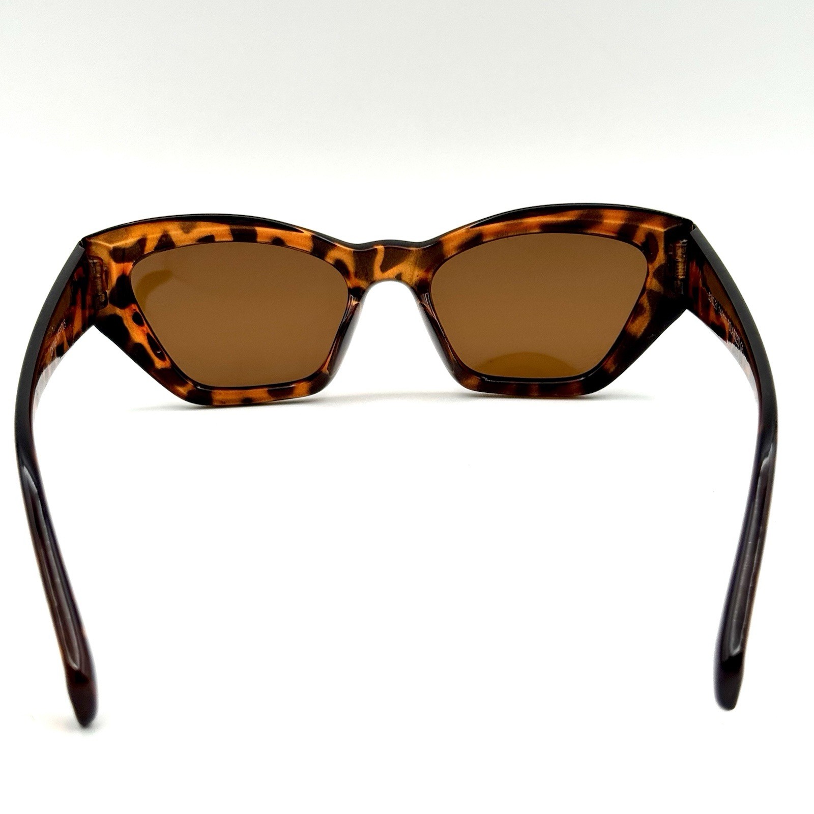 Geometric Sunglasses Polarized Brown Tortoise Shell Frame Fashion Modern Style