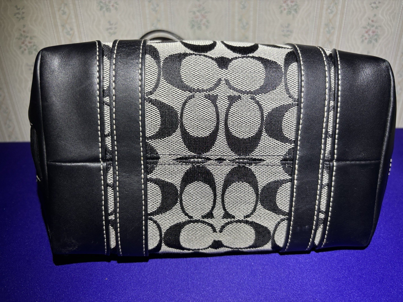 Vintage Coach Y2K Era Monogram Mini Tote 2002 F2J-6043 Signature Canvas Black