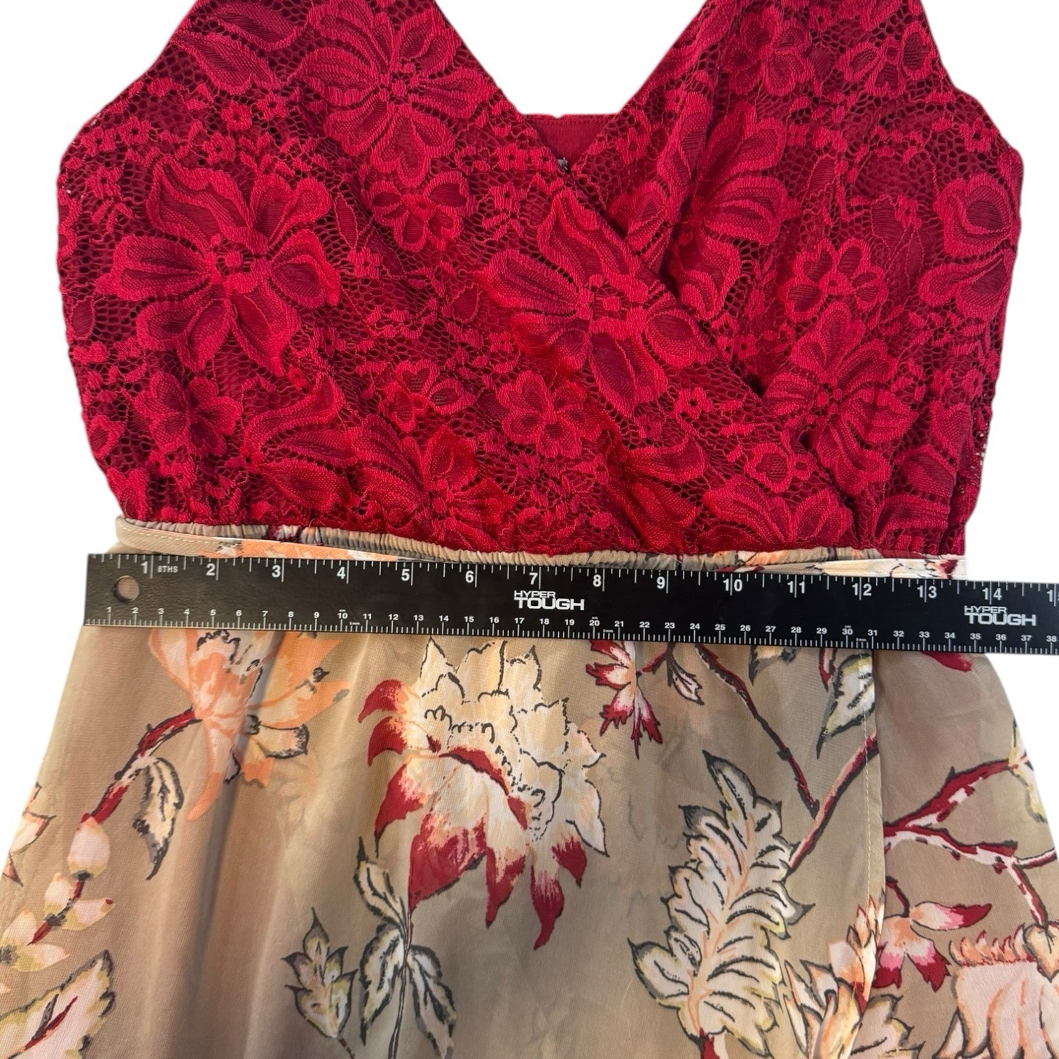 Kismet Womens Small Floral High Low Dress Lace Bodice Sleeveless NWT